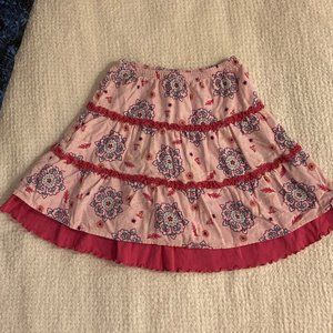 pink floral skirt